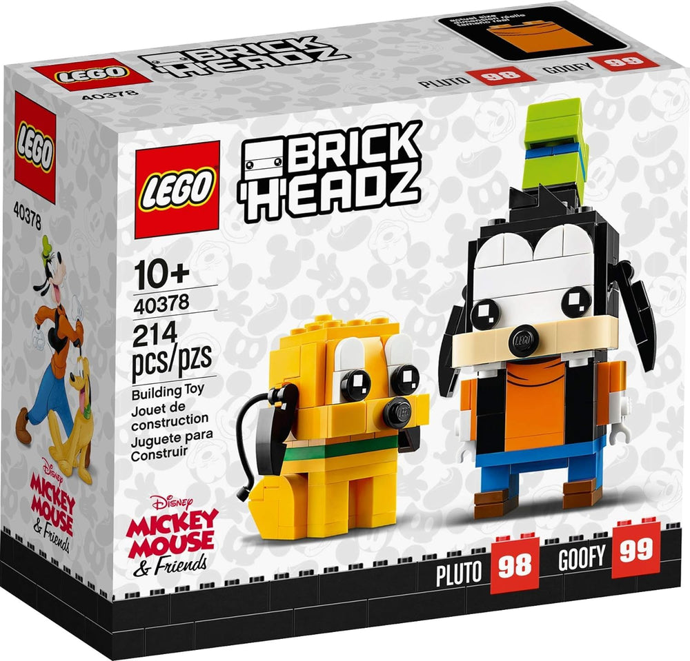 LEGO Disney BrickHeadz Goofy and Pluto set 40378 is ideal for display and collectibility.