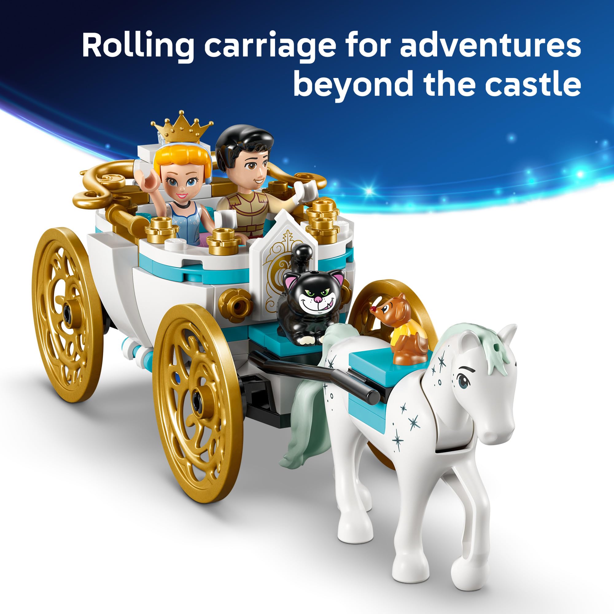 LEGO Disney Cinderella gown and crown details for dress-up scenes