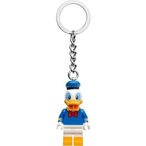 Back view of LEGO Disney Donald Duck key chain showing durable metal ring for daily use.