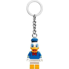 Back view of LEGO Disney Donald Duck key chain showing durable metal ring for daily use.
