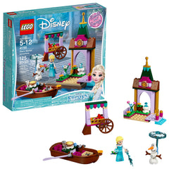 LEGO Disney Elsa's Market Adventure clock tower brings seasonal scenes to life for imaginative play.