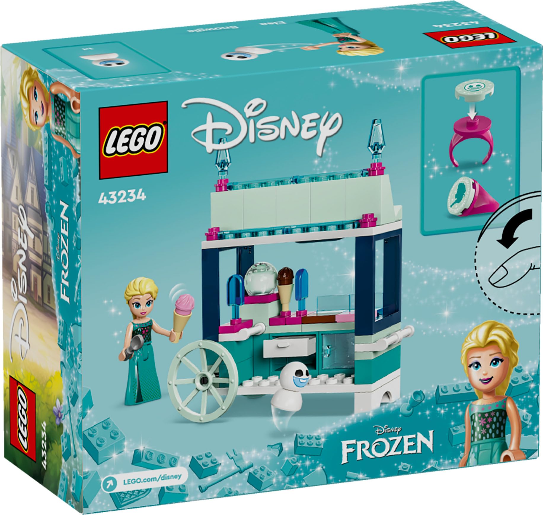 LEGO Disney Elsa's ice cream stand packaging highlights a gift idea