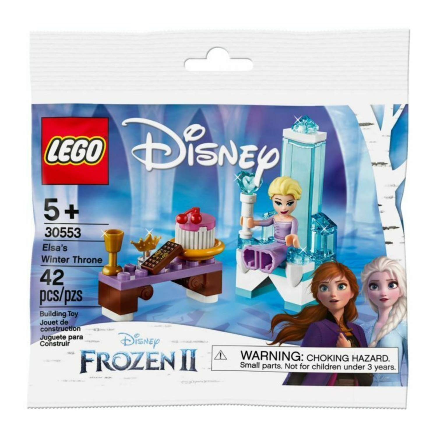 LEGO Disney Frozen 2 Elsa's Winter Throne 30553 front view for display and imaginative play.