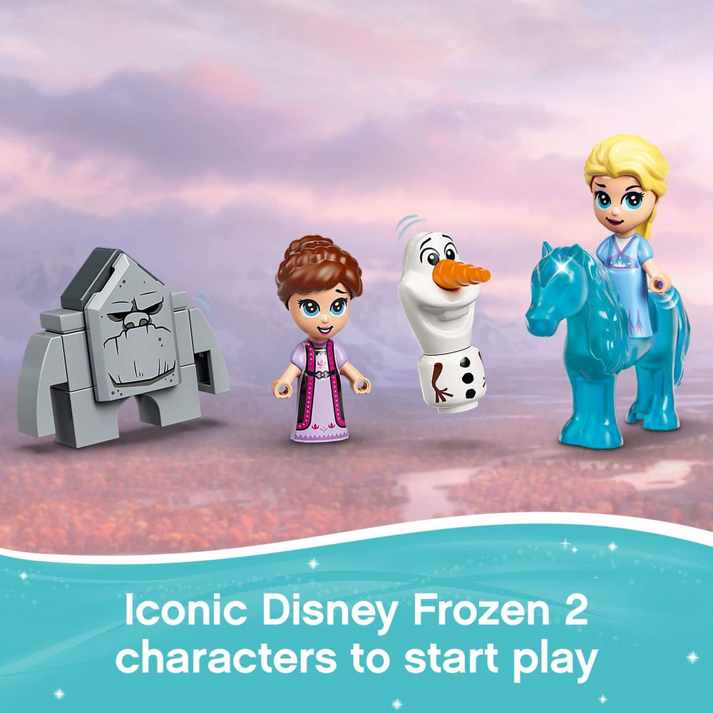 LEGO Disney Frozen 2 ice palace micro world showcases Arendelle scenes in a compact, imaginative setup.