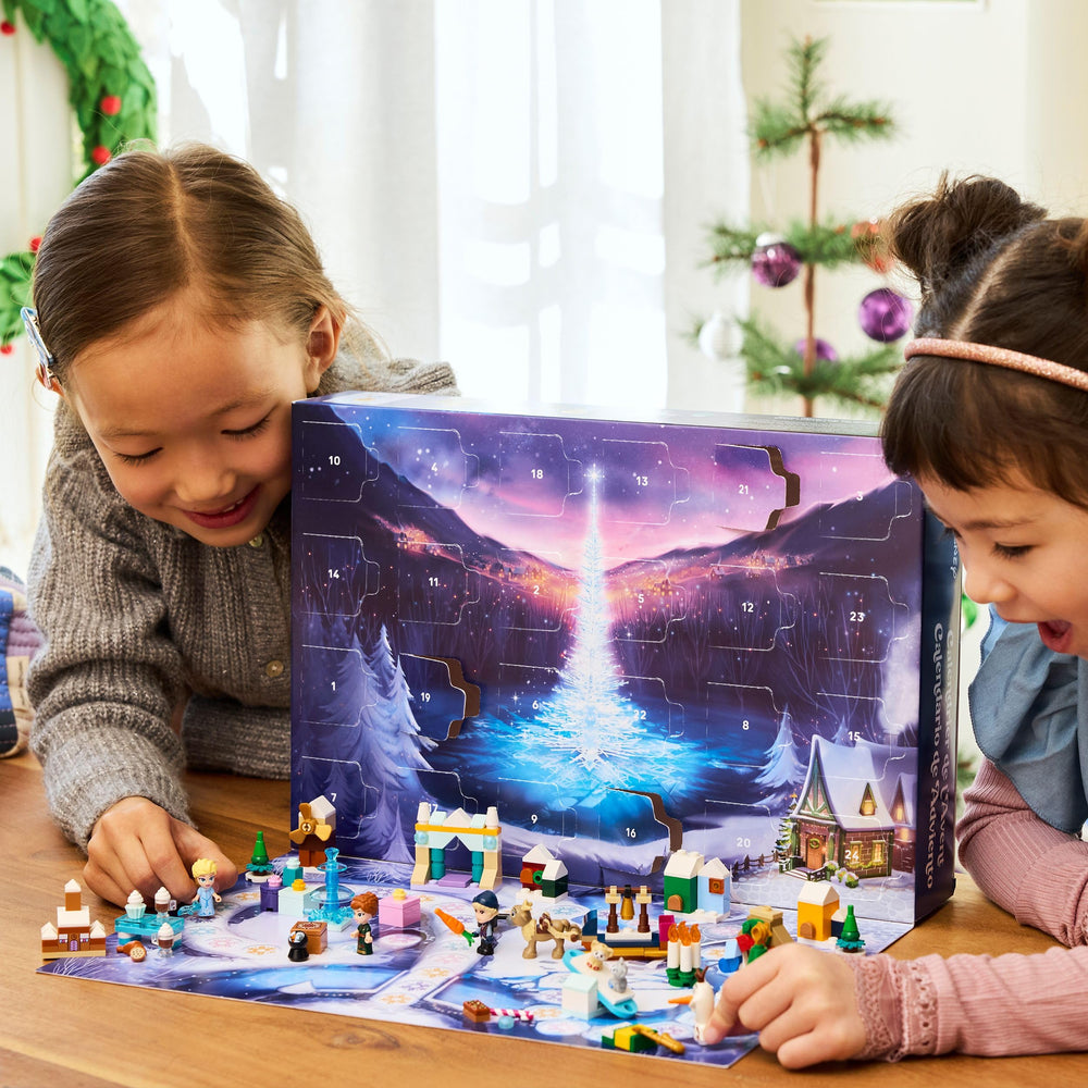 LEGO Disney Frozen Advent Calendar 2025 Arendelle Castle and trees for magical settings.