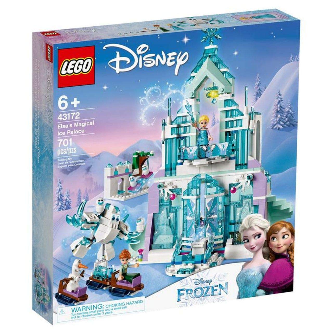 LEGO Disney Frozen Elsa's Ice Palace front view with sparkling details; inspires imaginative storytelling.