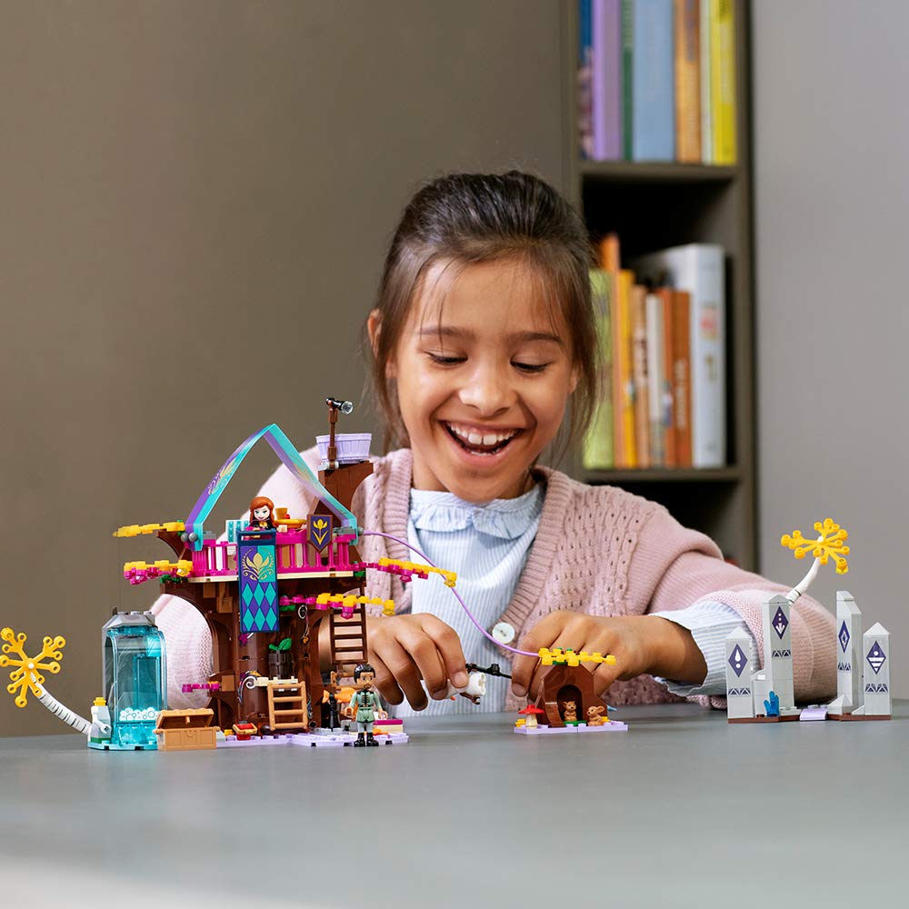 LEGO Disney Frozen II Enchanted Treehouse: Mattias figure exploring forest features with bunny figures.