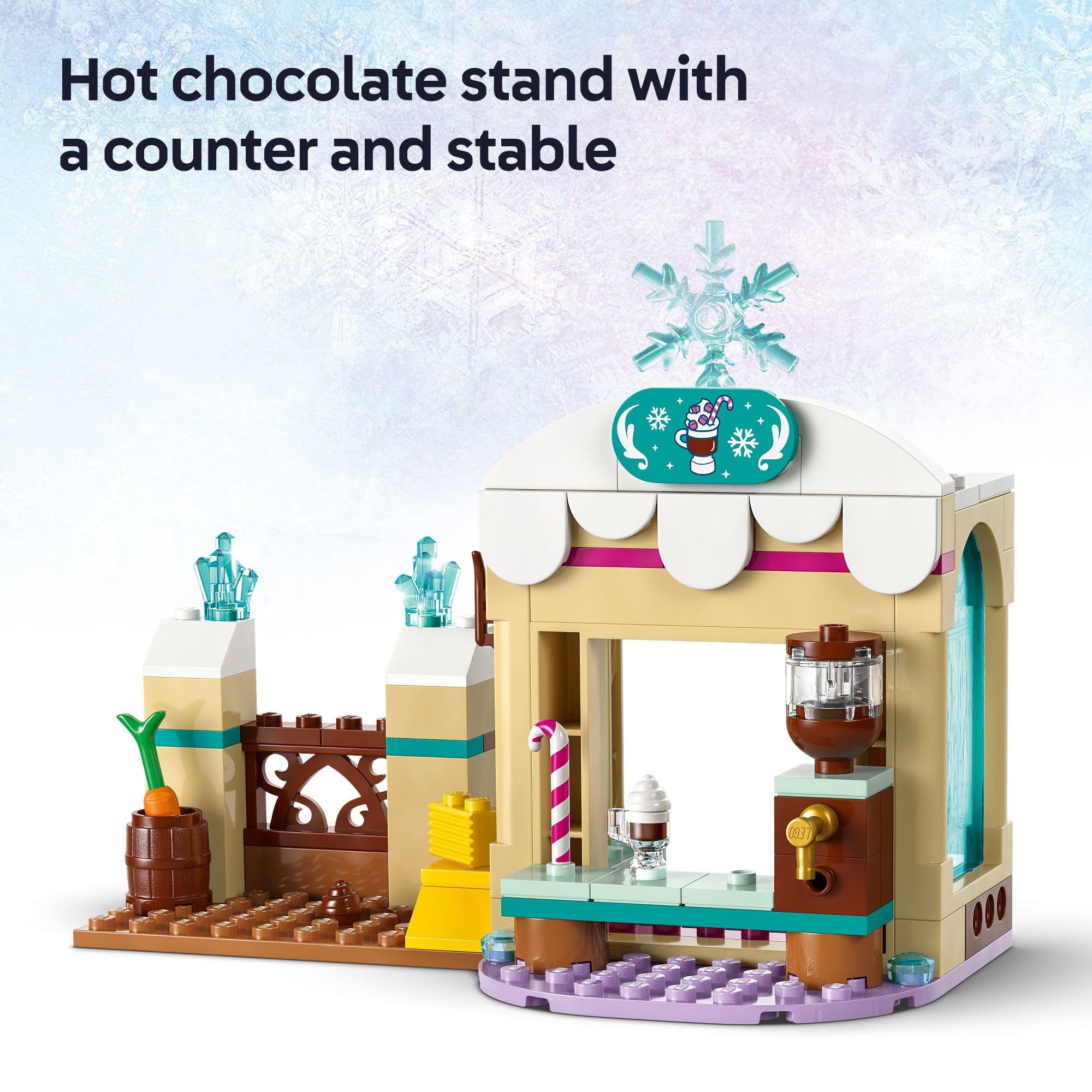 LEGO Disney Frozen sledding hill and ladder enable easy access play.