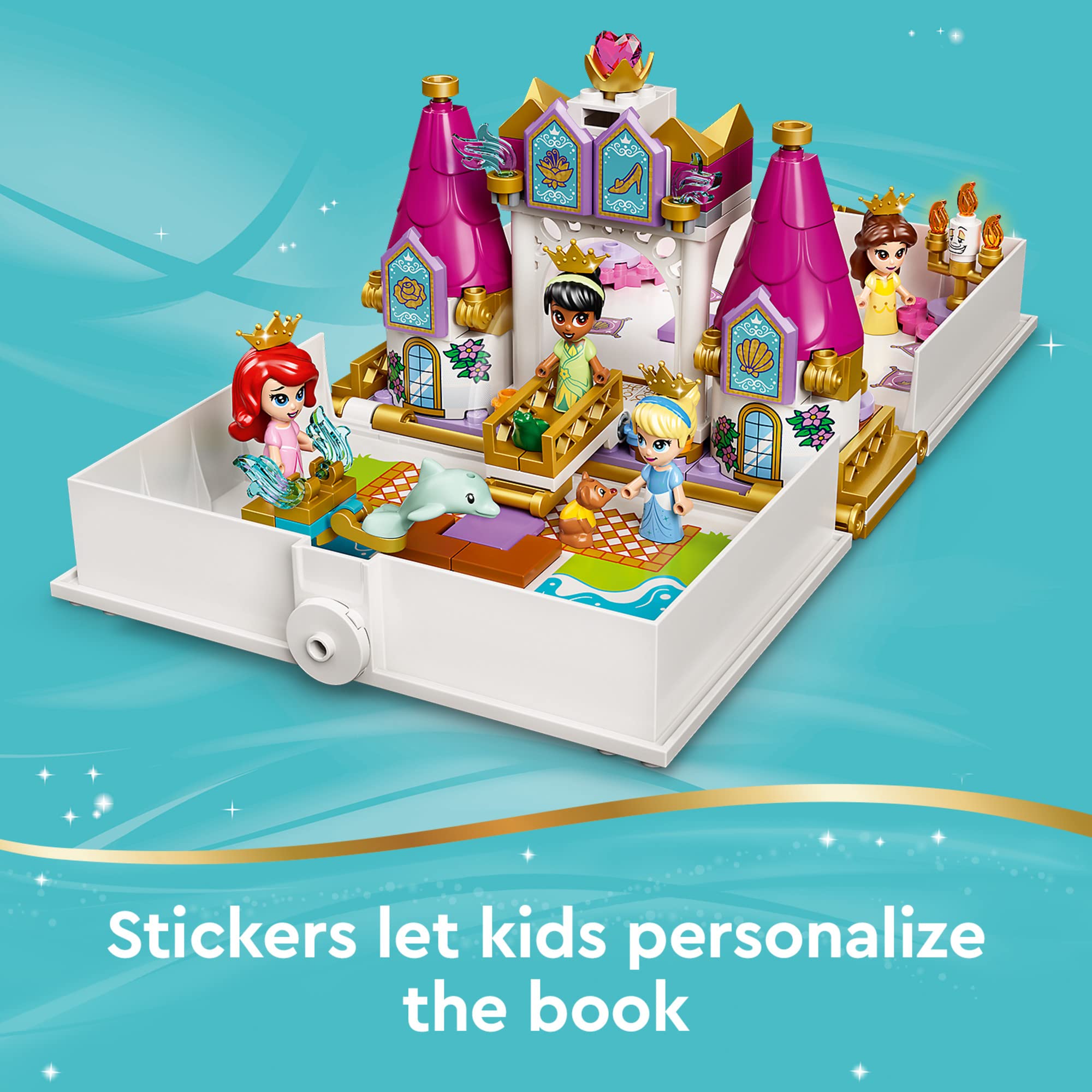 LEGO Disney Gus, Lumiere, dolphin figures enrich scene play