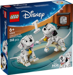 LEGO Lucky and Penny compact display piece suitable for shelves.