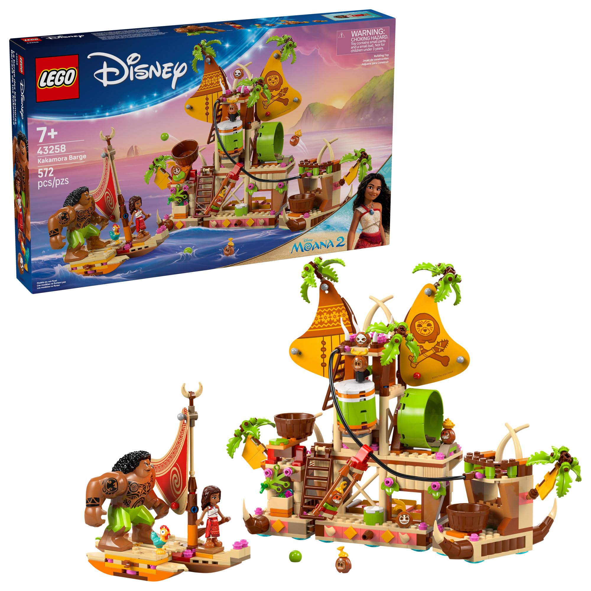 LEGO Disney Moana 2 Kakamora Barge assembly scene supports teamwork and creativity.