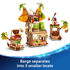 LEGO Disney Moana 2 Kakamora Barge catapult scene invites dynamic battles.
