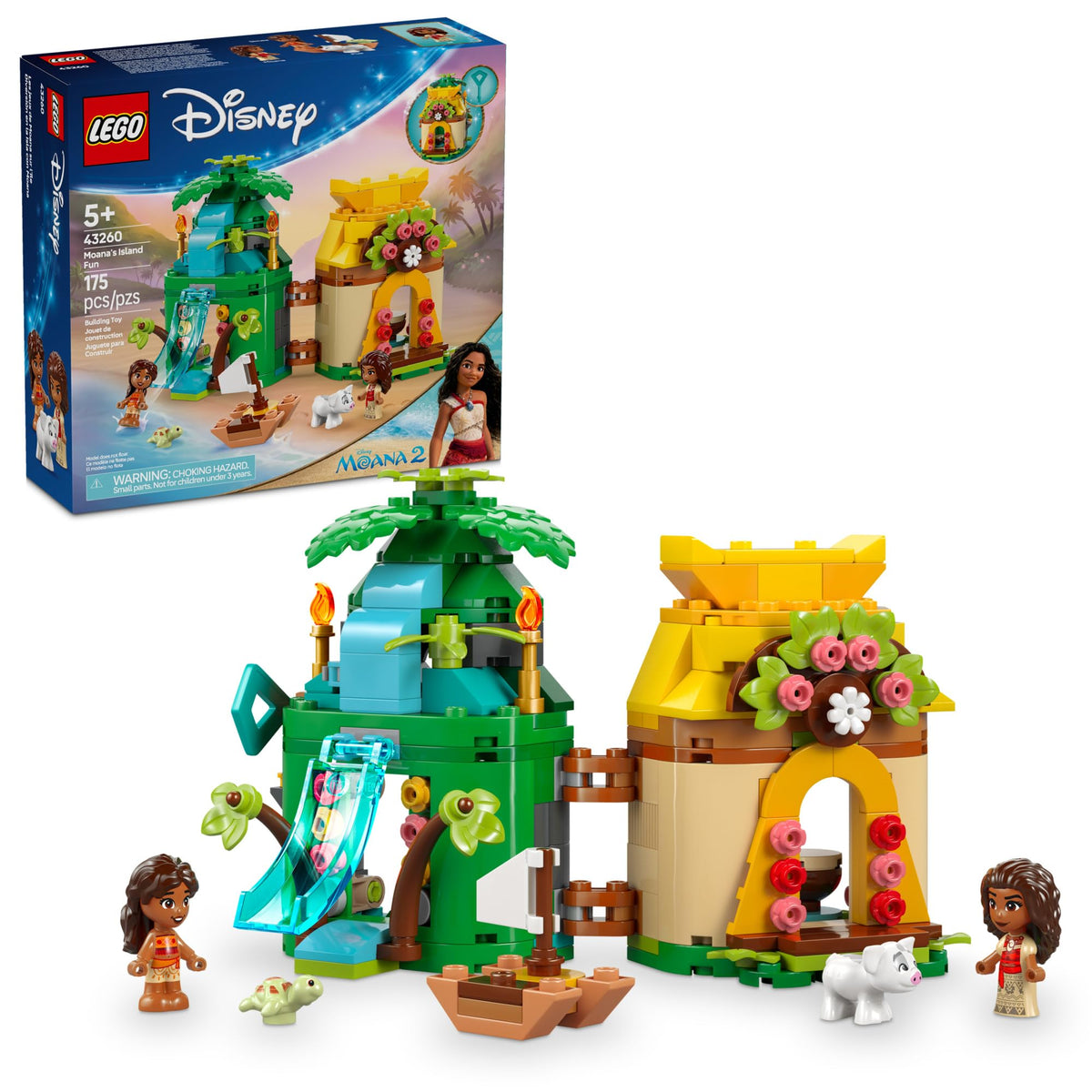 LEGO Disney Moana Island Fun double-sided island for imaginative play and storytelling
