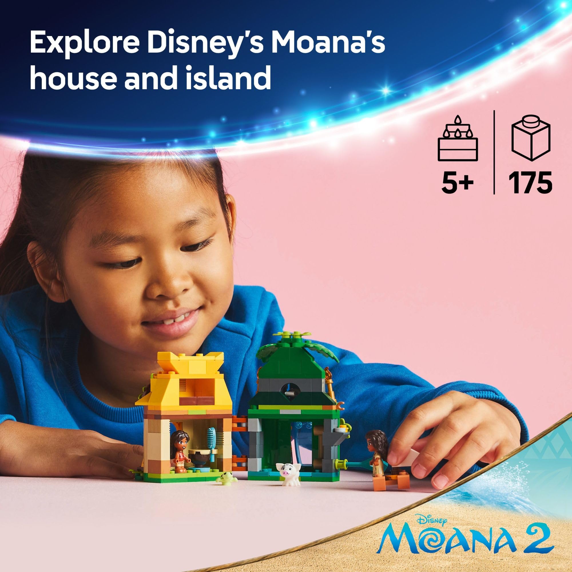 LEGO Disney Moana Island Fun house-with-rooms invites kids to explore Moana's island home during play
