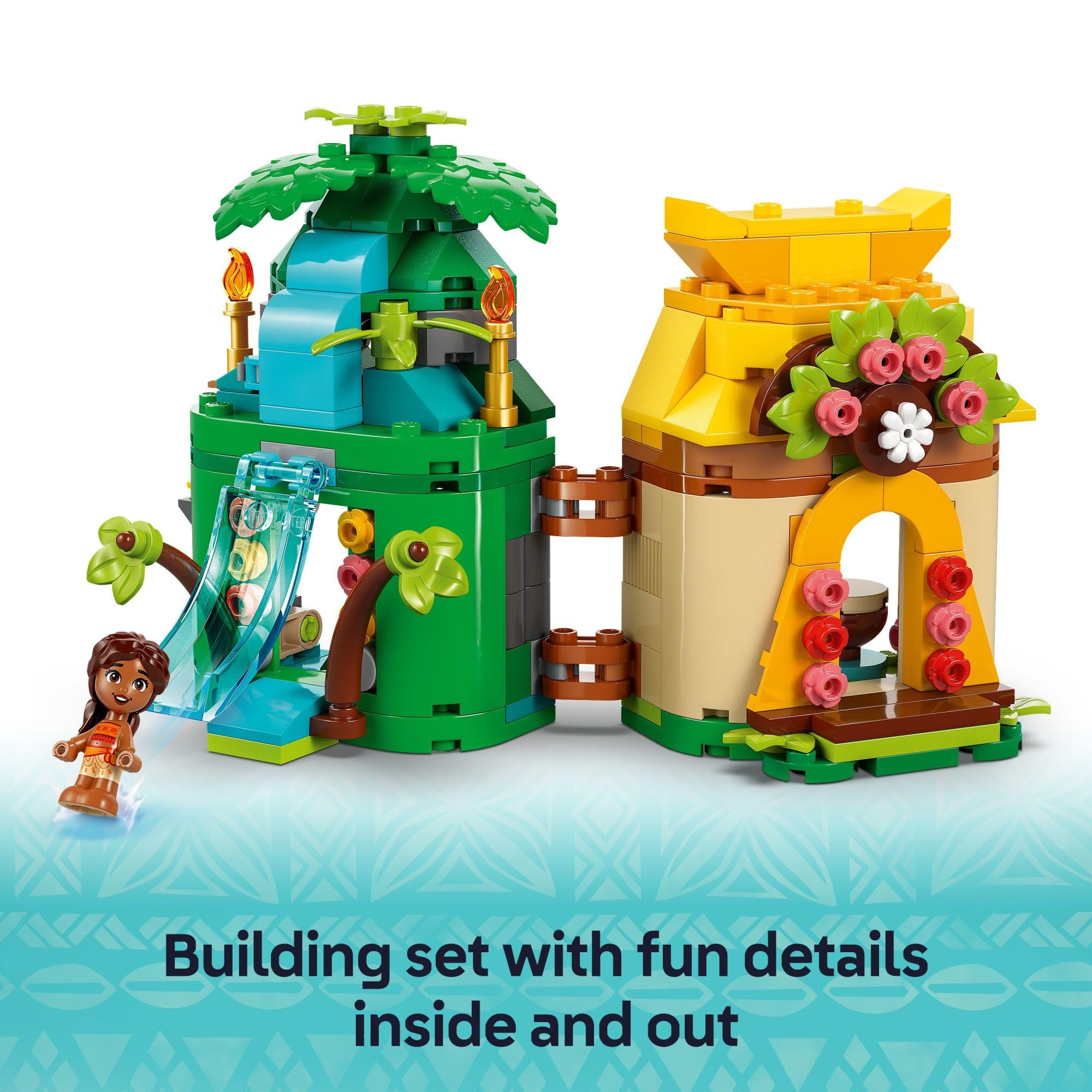 LEGO Disney Moana Island Fun waterfall-slide for unlocking hidden entrances during adventures