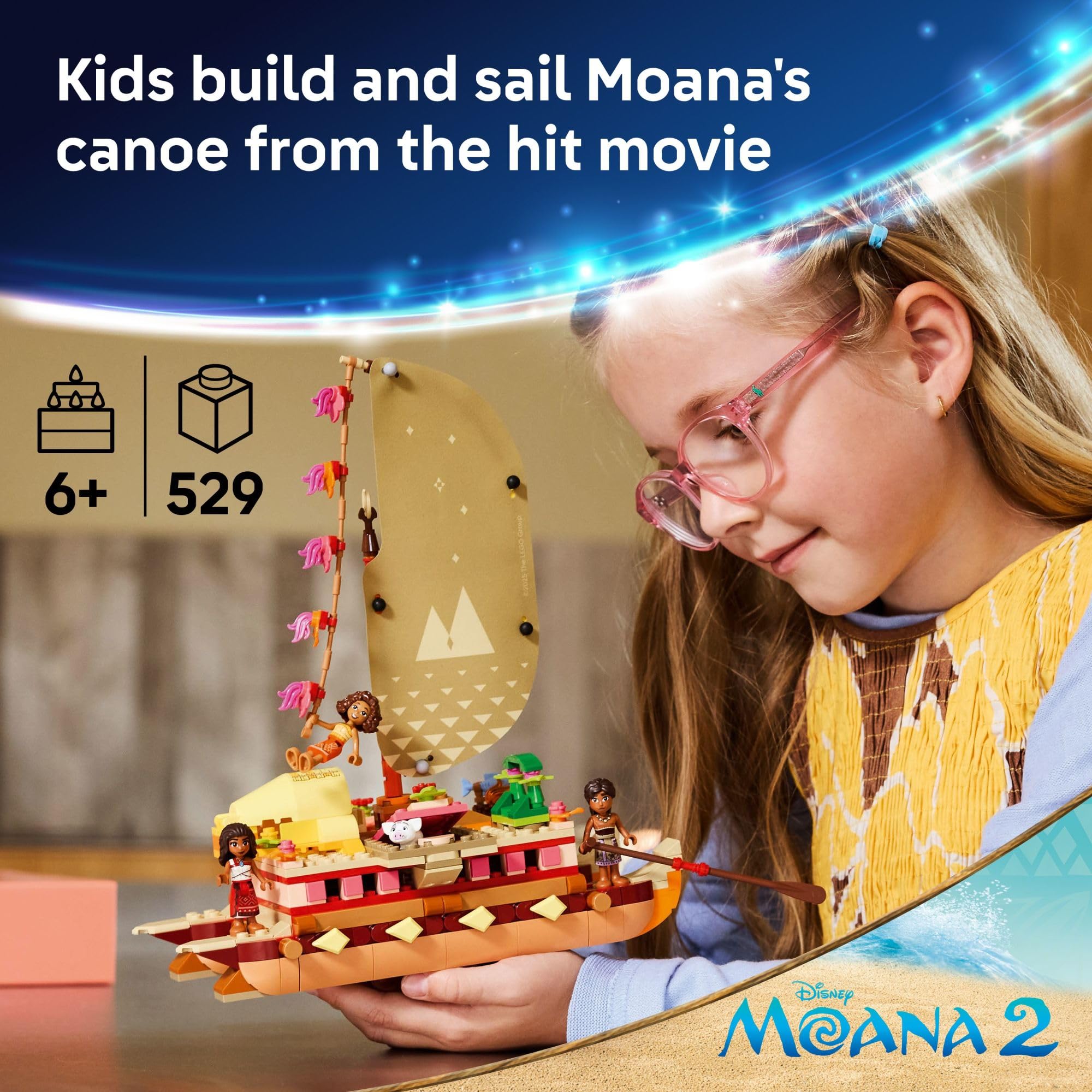 LEGO Disney Moana Sail detail highlights textile sail and colors.