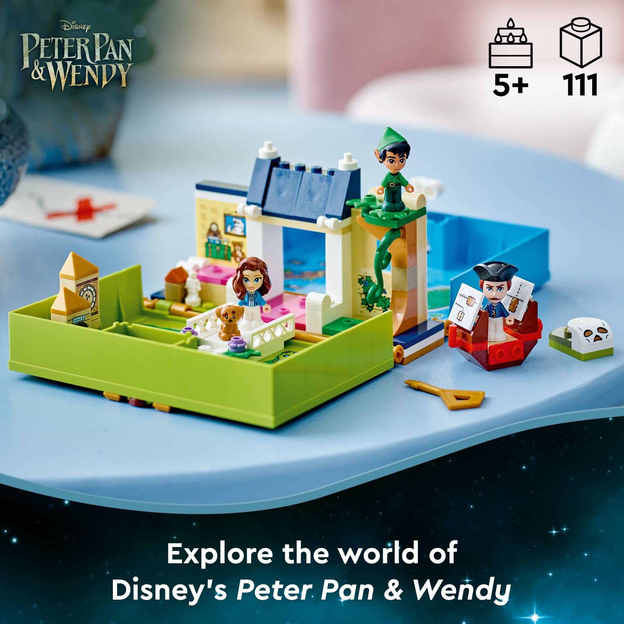 LEGO Disney Peter Pan Wendy storybook adventure Darling house scene for imaginative play at home