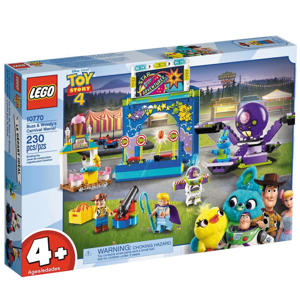 Buzz Lightyear carnival sign and laser cannon for imaginative Toy Story play.