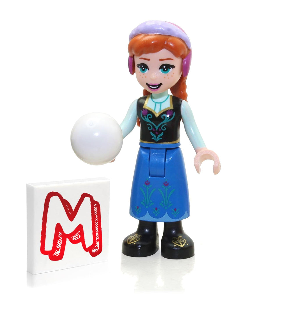 LEGO Disney Princess Anna blue-skirt snowball figurine for imaginative play.