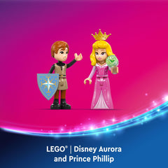 LEGO bed and spinning wheel scene inspiring princess tales