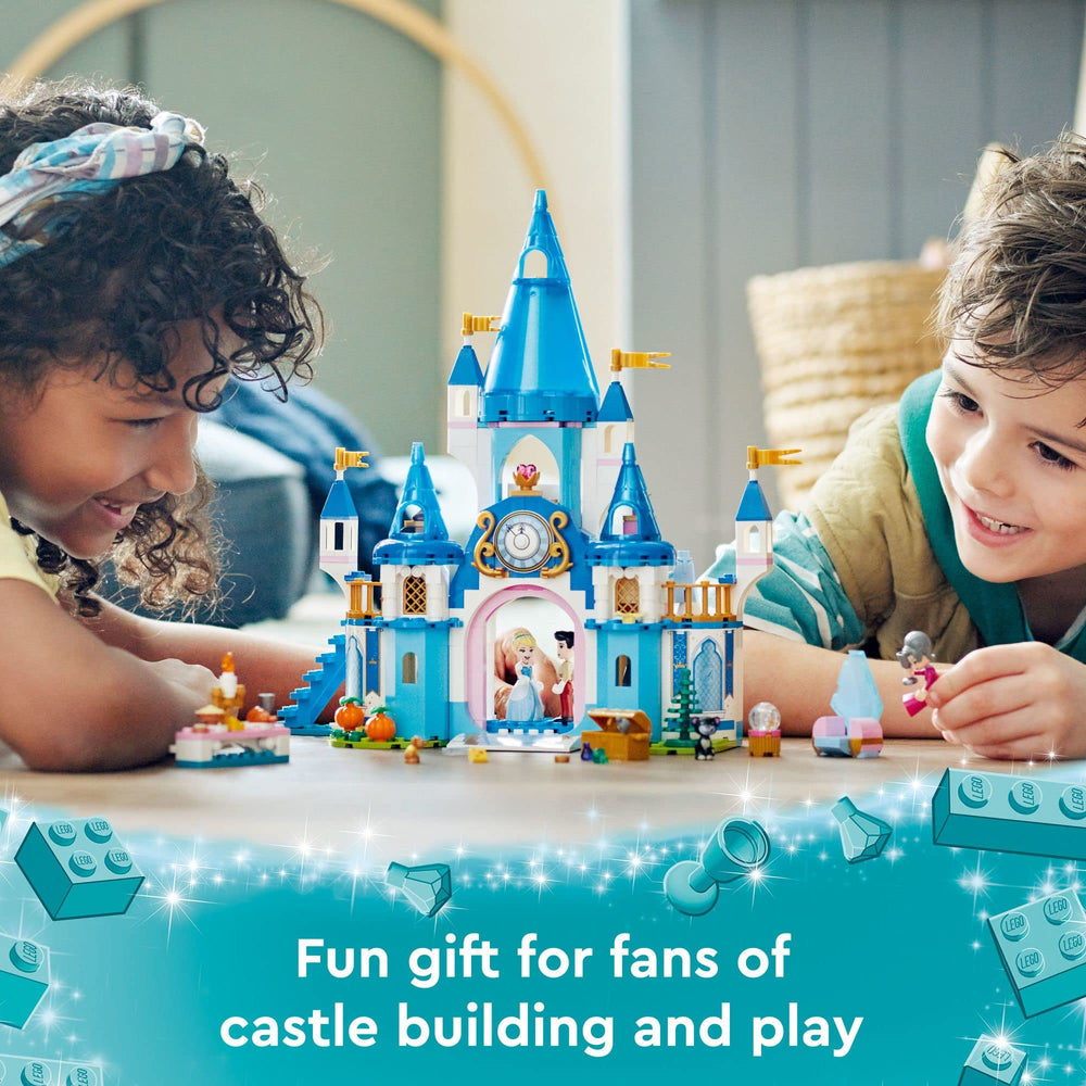 LEGO Disney Princess Cinderella castle overall build shown for display and play.