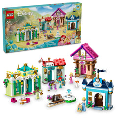 LEGO Disney Princess Market Adventure restaurant scene sparks imaginative play with colorful storefronts.