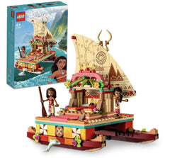 LEGO Disney Moana Wayfinding Boat sail displaying Motunui stories for imaginative play