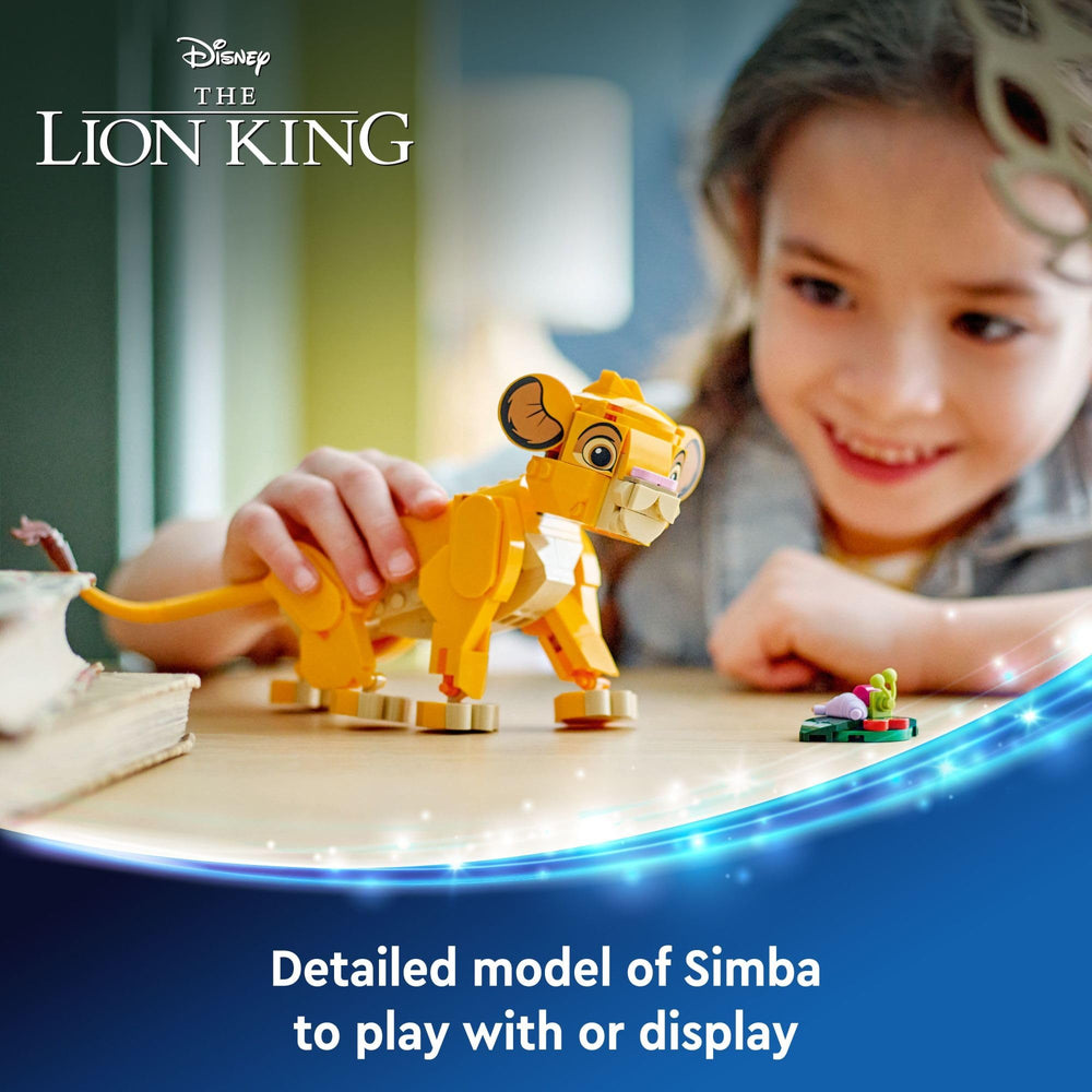 LEGO Disney Simba cub with rotating head for dynamic poses during play.