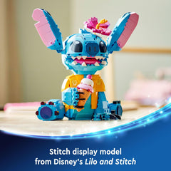 LEGO Disney Stitch toy building kit display-ready figure for shelves