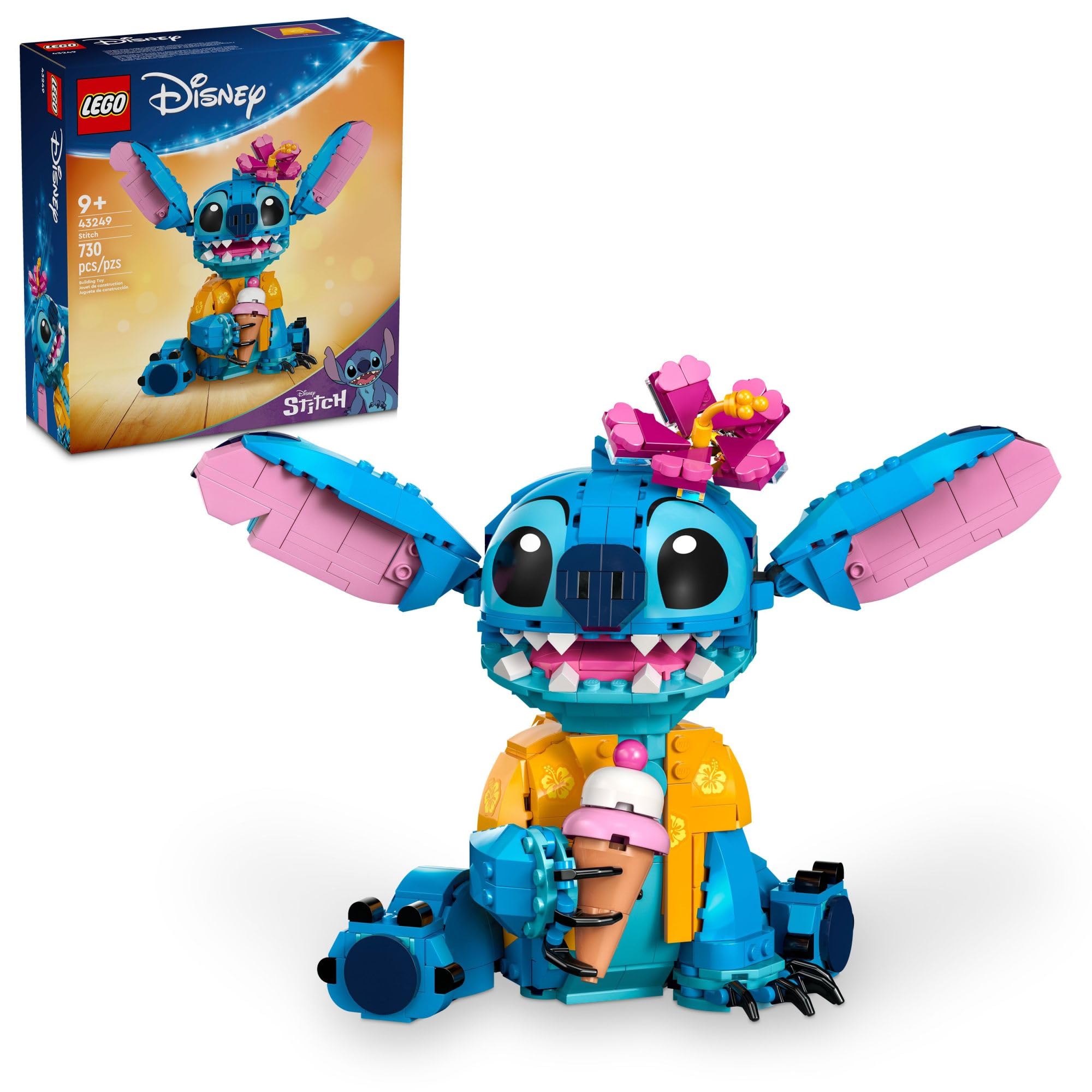 LEGO Disney Stitch toy building kit ice cream cone, ideal for display and play