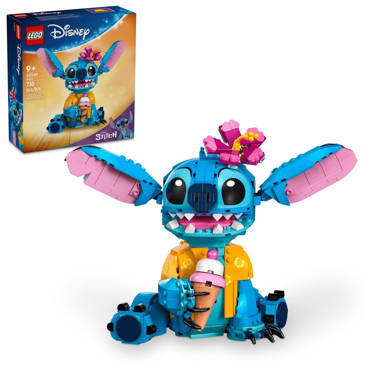 LEGO Disney Stitch toy building kit ice cream cone, ideal for display and play