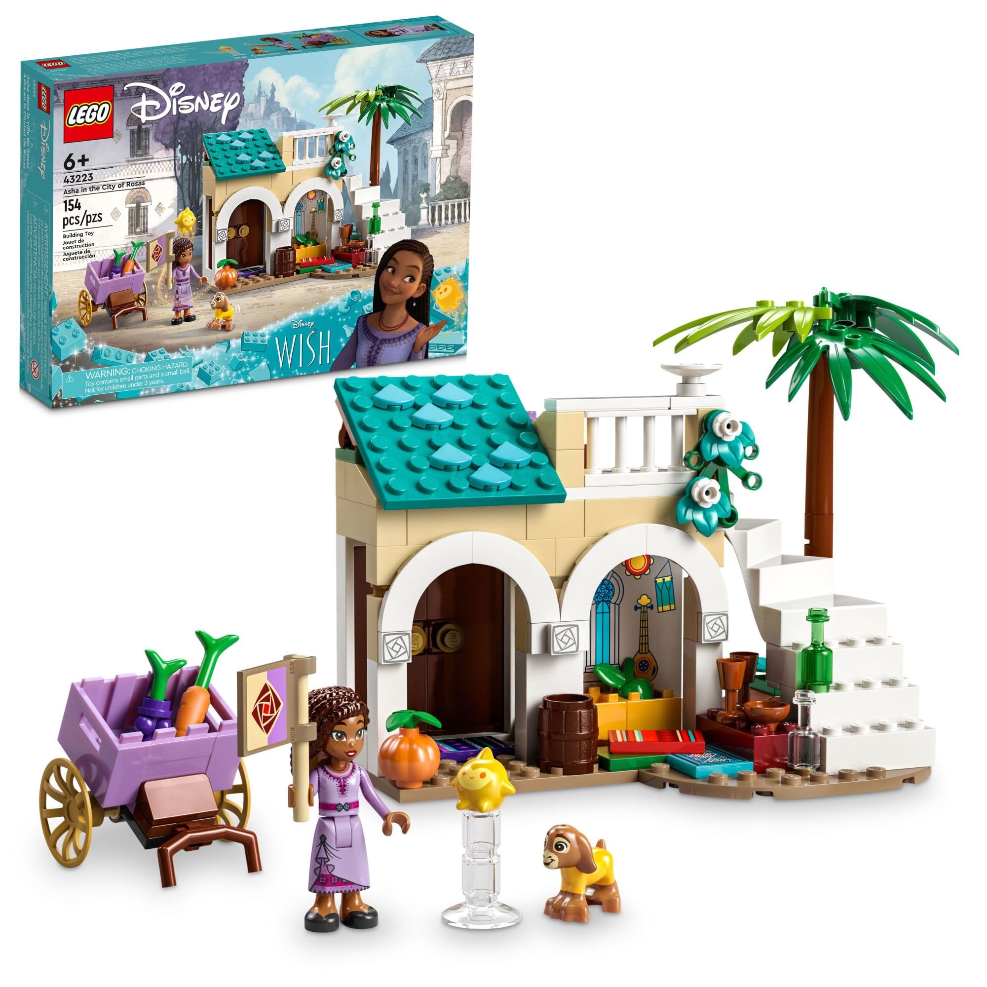 LEGO Disney Asha marketplace scene in Rosas, inspiring imaginative storytelling.