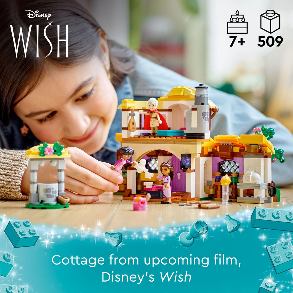 LEGO Disney Wish Asha Cottage interior shows two-level layout for play.