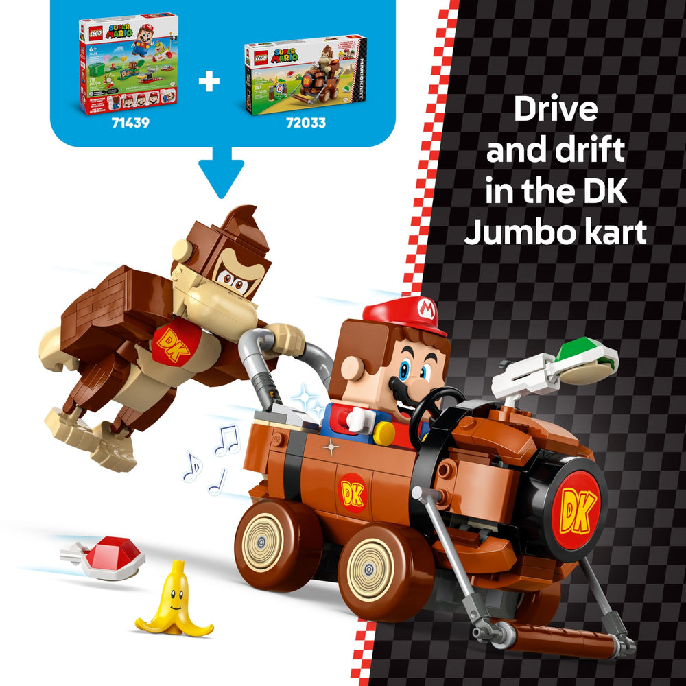 LEGO DK Jumbo banana-face accessory adds whimsy during races