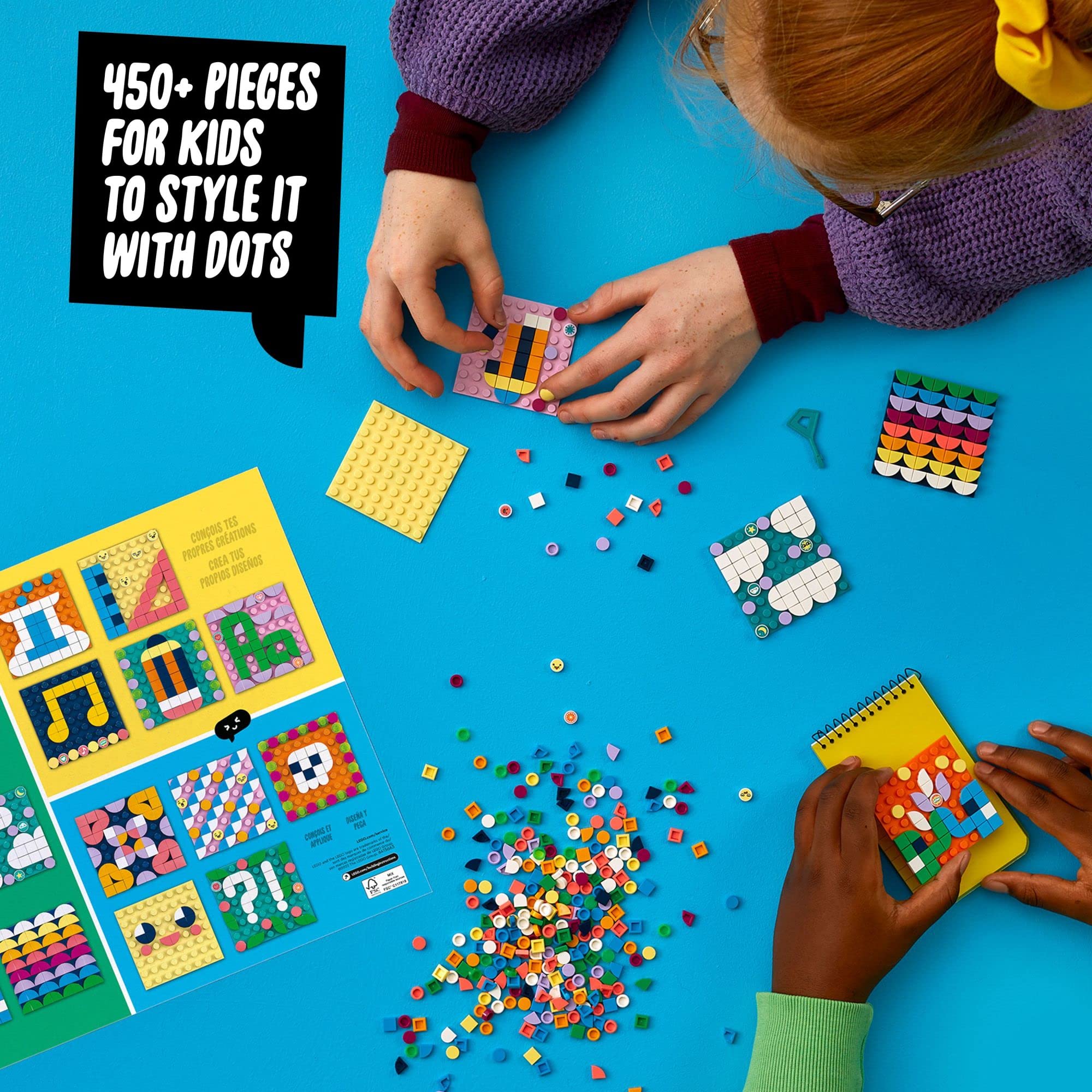 LEGO DOTS large 8x8 patches create bold, single mosaic designs