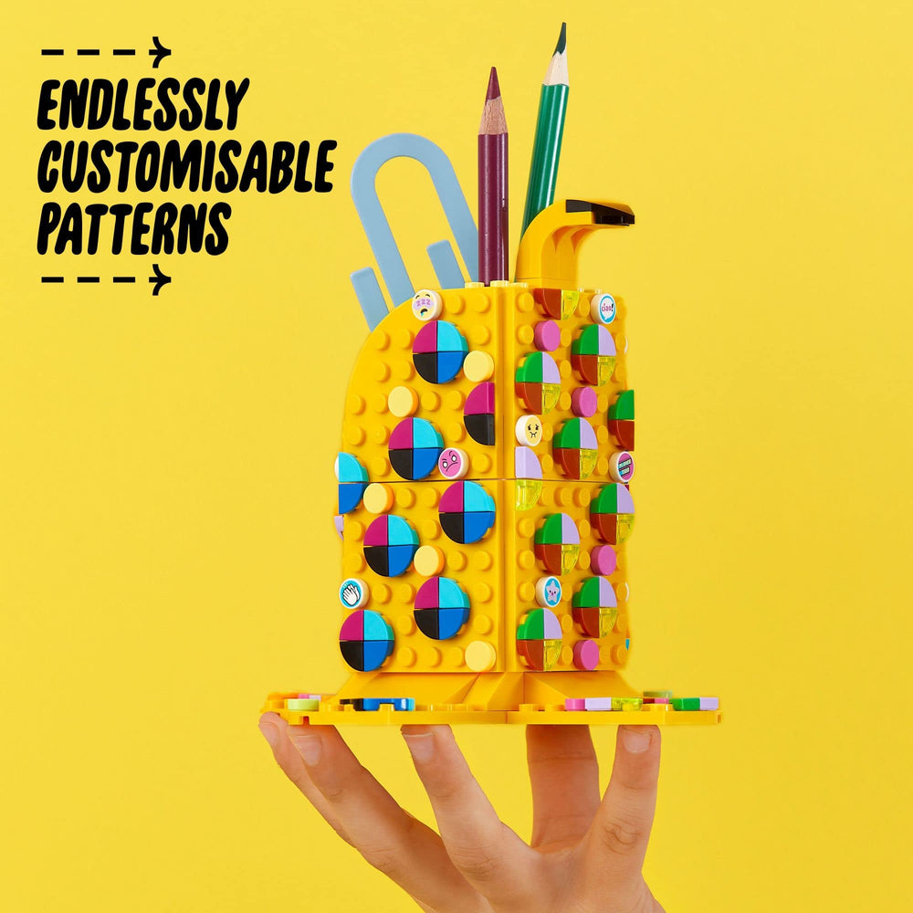 LEGO DOTS Banana tiles pack close-up encouraging personalized patterns and self-expression.