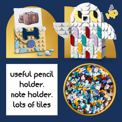 LEGO DOTS colorful tiles to personalize Hedwig patterns and room decor.
