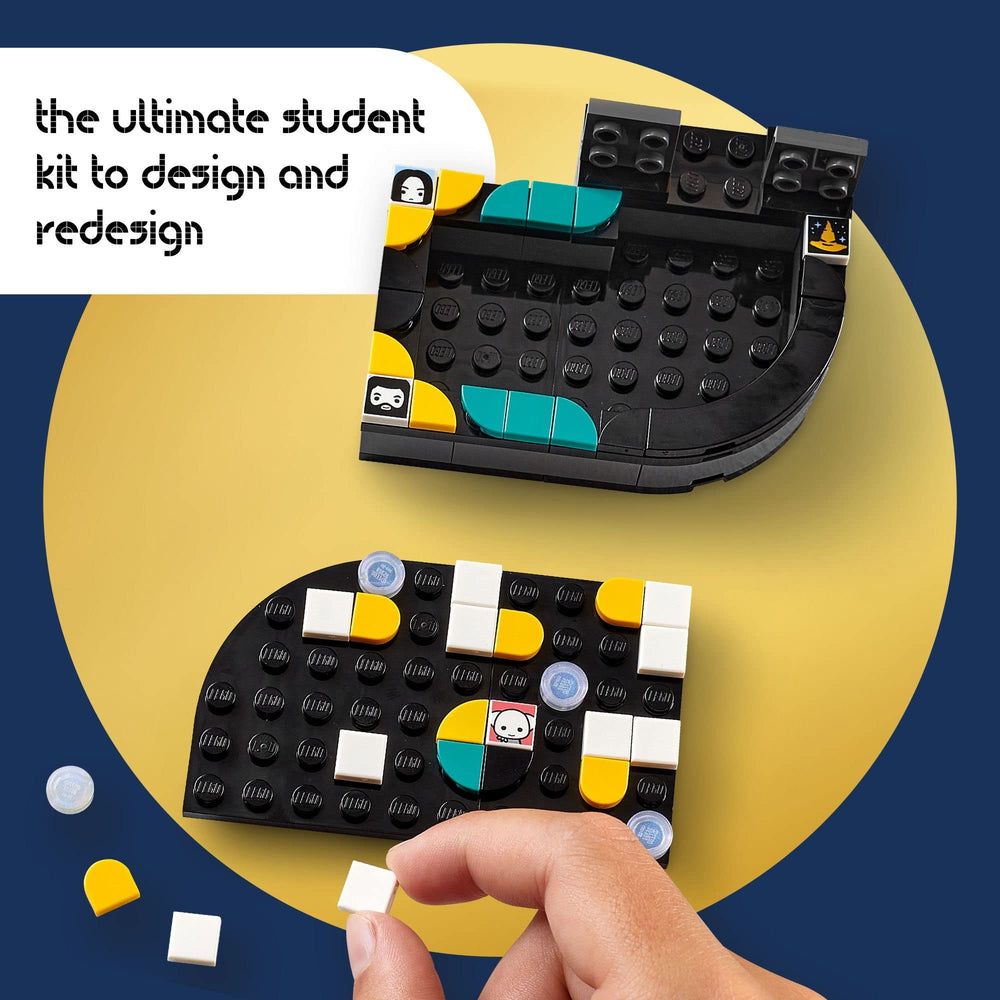 LEGO DOTS Hogwarts 8x8 adhesive patch adds color to any desk setup.