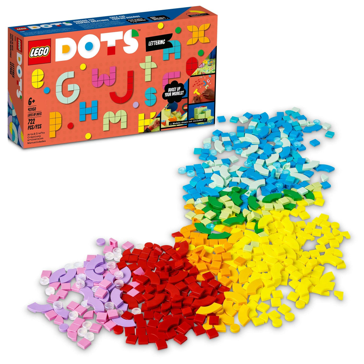 LEGO DOTS lettering tiles in vibrant colors for personalized messages and decor ideas