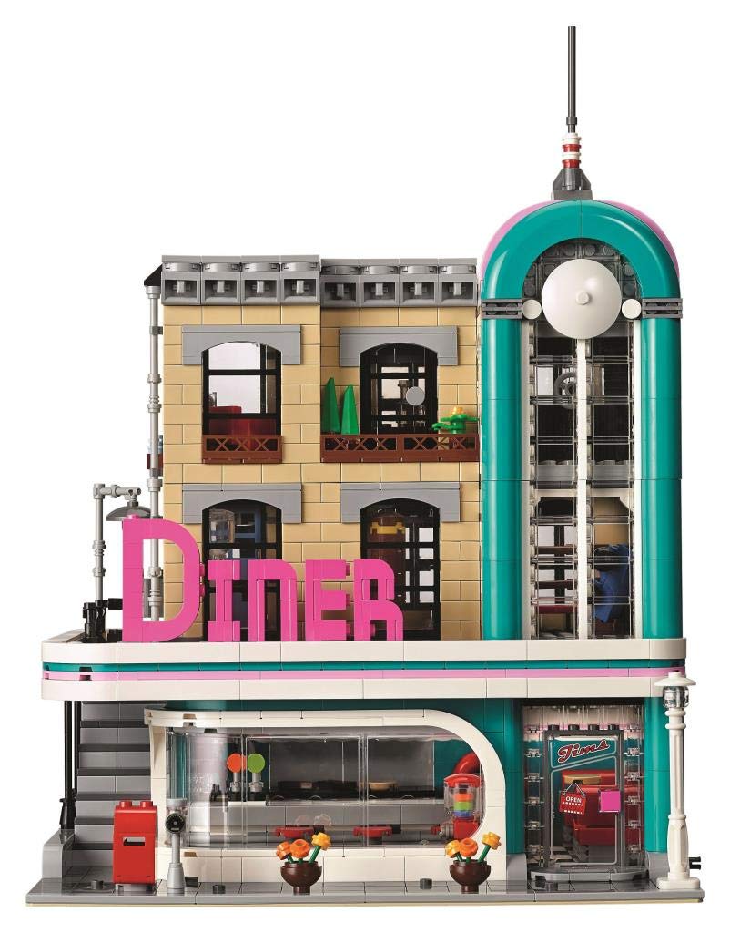 LEGO Downtown Diner recording studio with vocal booth and mixing desk