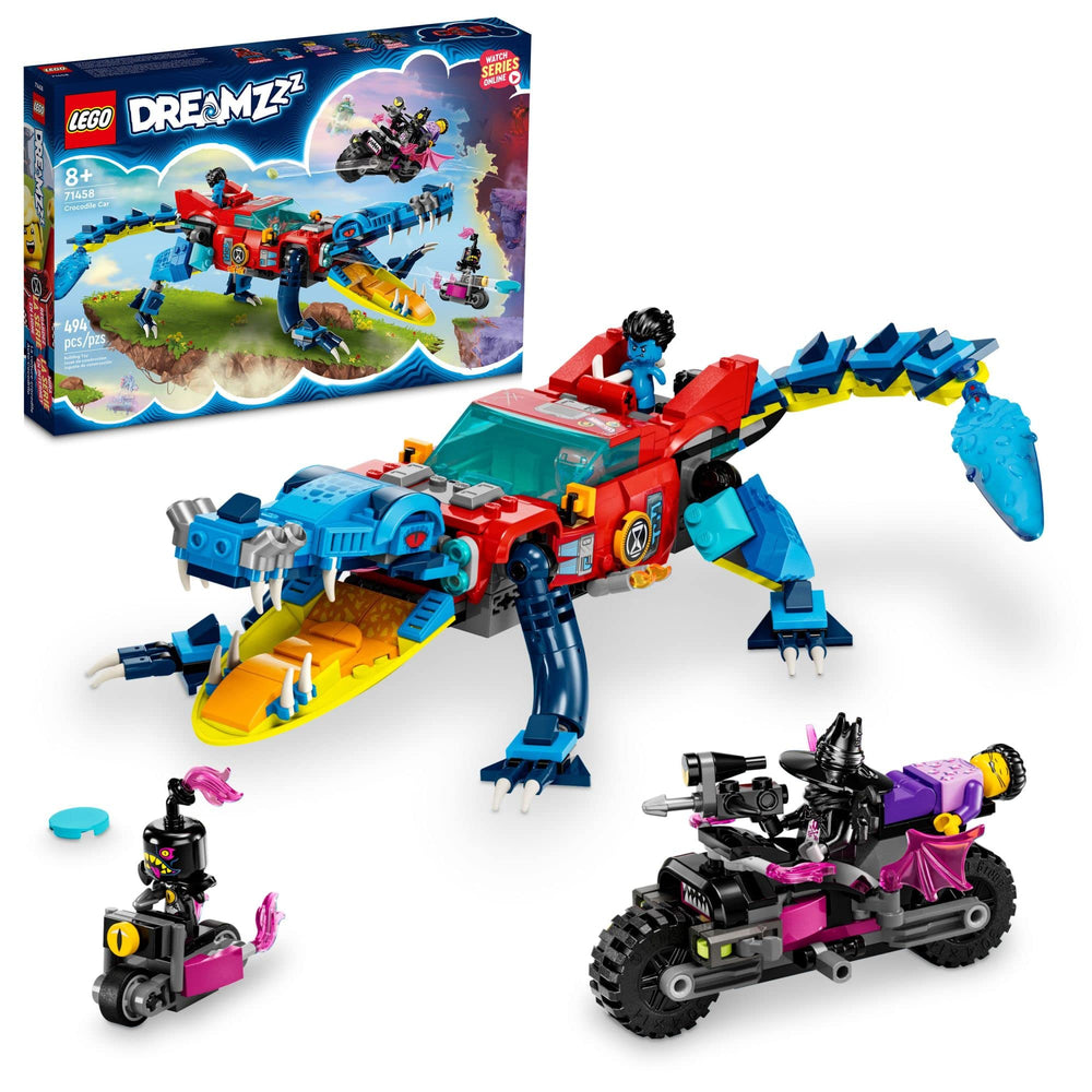 LEGO DREAMZzz Crocodile Car 71458 front view promotes imaginative storytelling and playtime