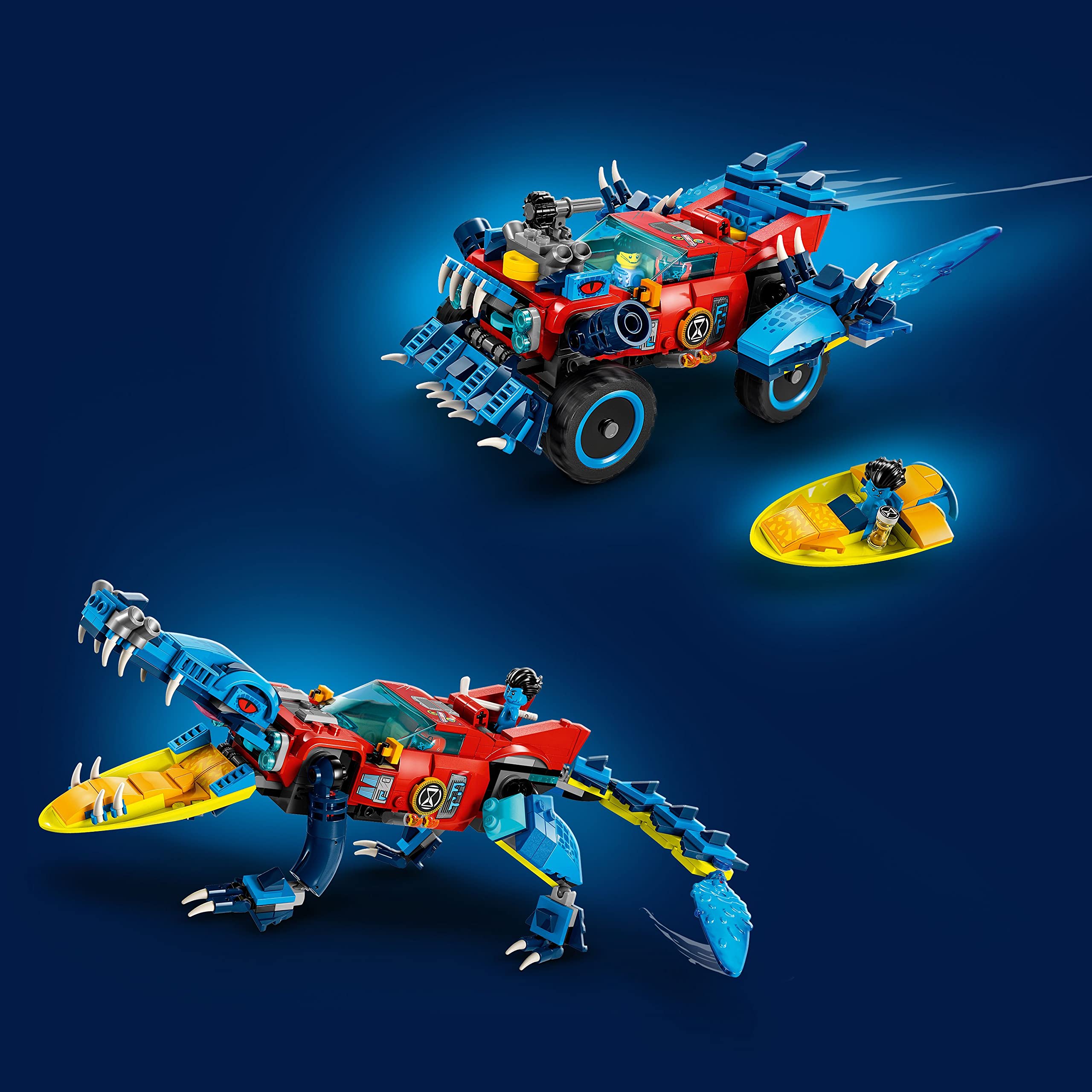 LEGO DREAMZzz Crocodile Car 71458 side view sparks action-filled adventures