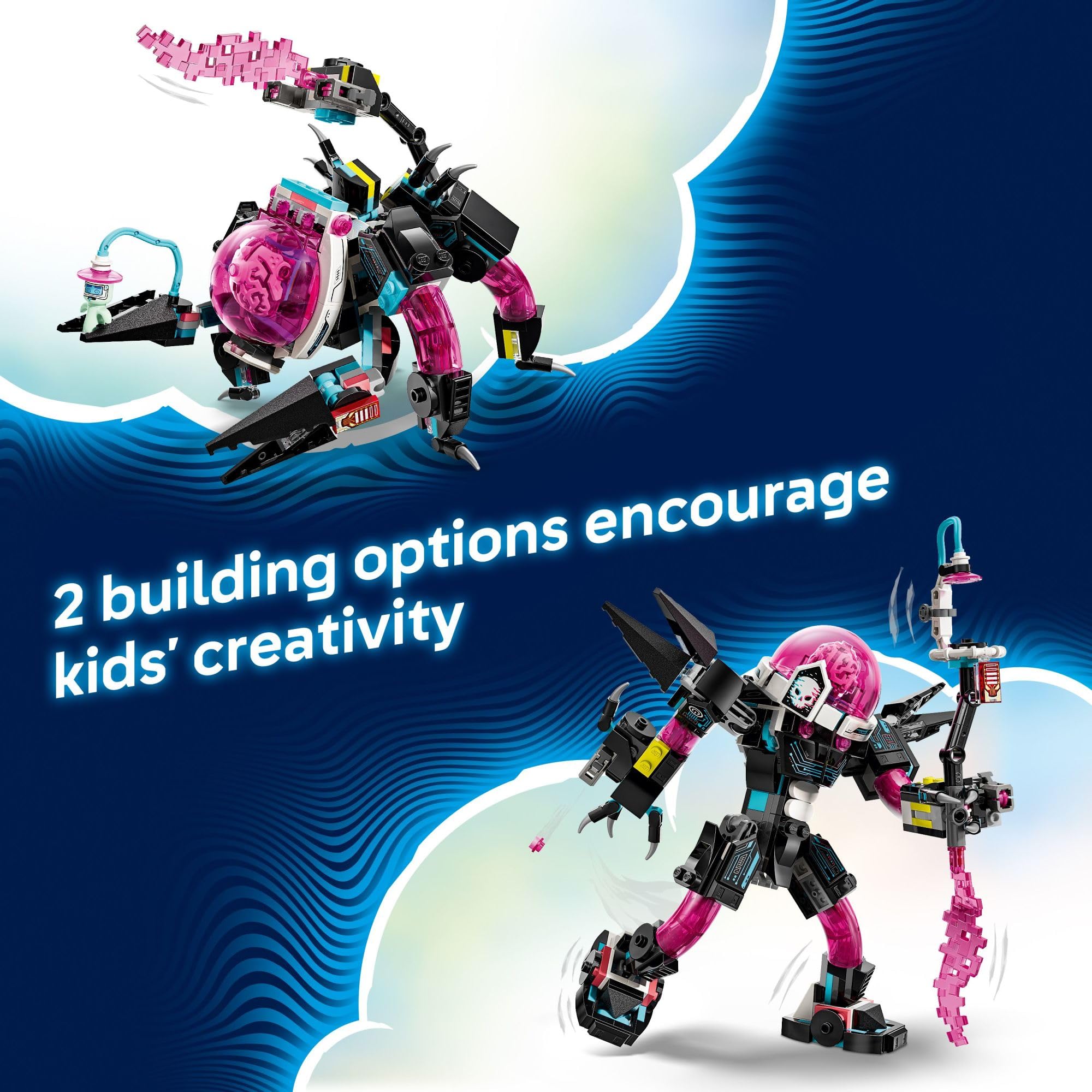LEGO DREAMZzz Mateo hero figure with Z-Blob cape supports rescue missions.