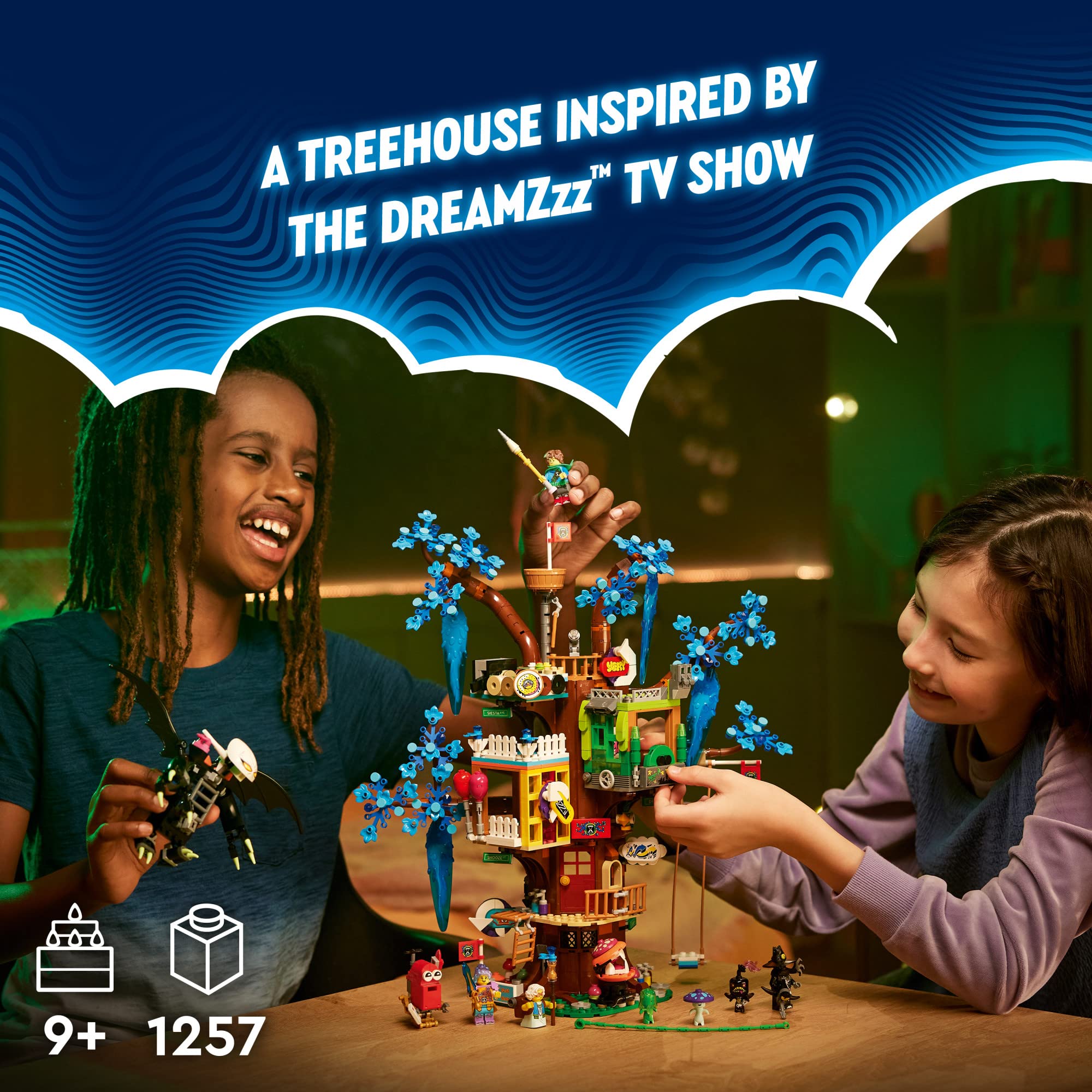 LEGO Dreamzzz Fantastical Tree House interior rooms for creative adventures and role-play.