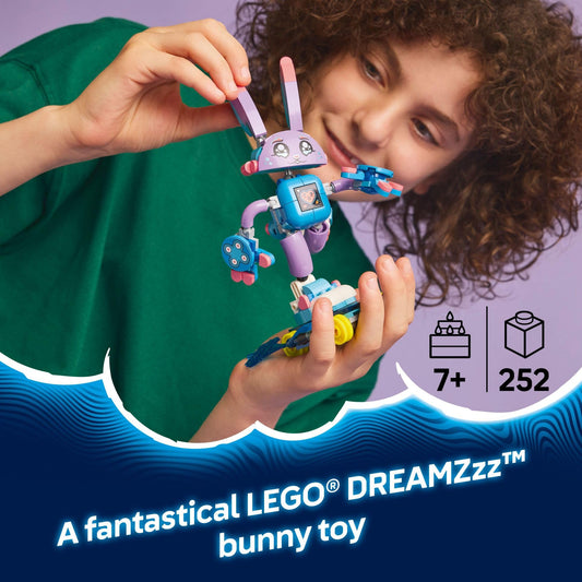 LEGO DREAMZzz Izzie minifigure attaches to Bunchurro for storytelling