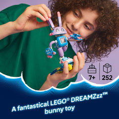 LEGO DREAMZzz Izzie minifigure attaches to Bunchurro for storytelling