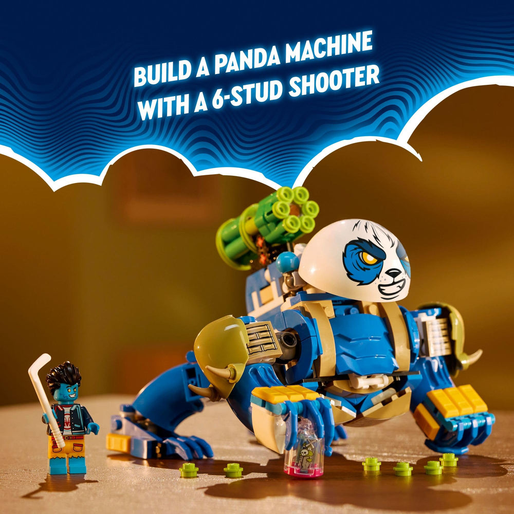 LEGO DREAMZzz Logan Mighty Panda four-leg panda machine for dynamic pretend play.