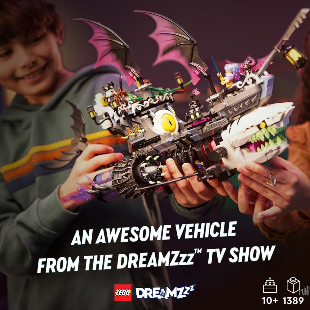 LEGO DREAMZzz Nightmare Shark Ship turret action demonstrates interactive battle play