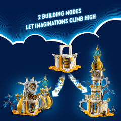 LEGO DREAMZzz Sandman's Tower tower mode highlights height and elegant display-ready structure.