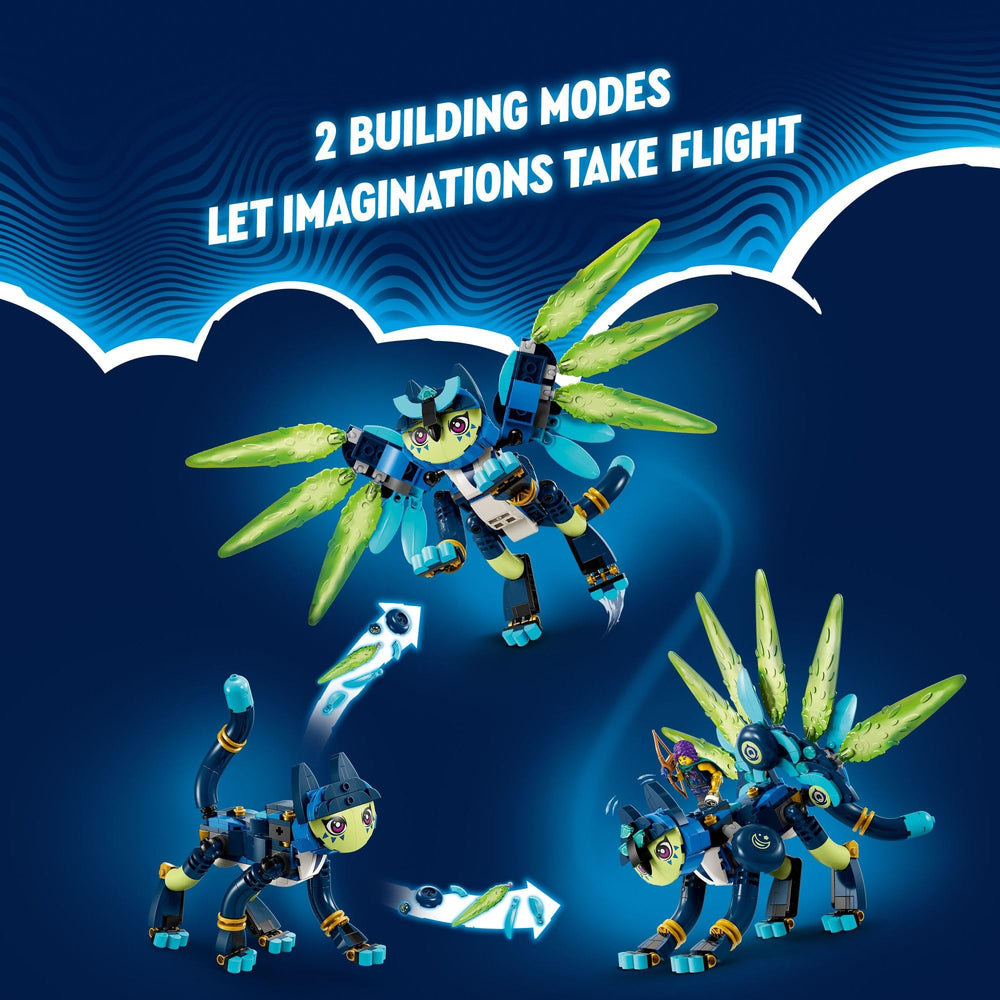 LEGO DREAMZzz Zoey and Cooper flying-motorcycle adds fast-paced action to play.